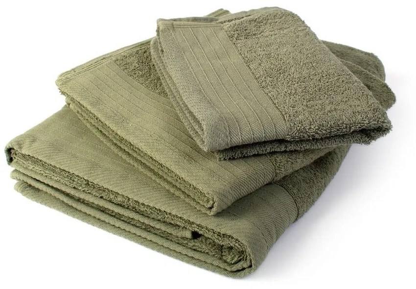 Πετσέτα Σετ 3τμχ Πενιέ Olive DimCol Towels Set 100% Βαμβάκι