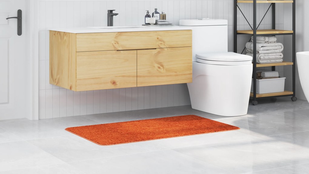 vidaXL Πατάκι Μπάνιου Ορθογώνιο Πορτοκαλί 70x120 εκ. Πολυπροπυλένιο Αντιολισθητικό