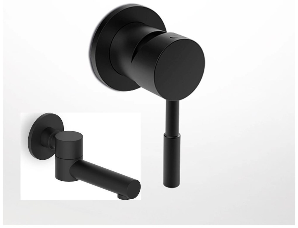 La Torre New Tech Black Matt 12151N-400 Μίκτης Εντοιχισμού 3 Εξόδων με Εκτροπέα+Περιστρεφόμενο Στόμιο