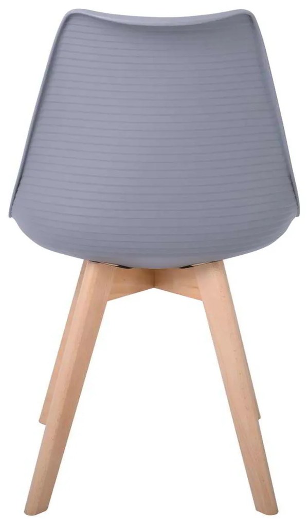 Καρέκλα MARTIN STRIPE Ξύλινο πόδι / PP Γκρι 49x56x82cm (Σετ 4 ΤΕΜ)