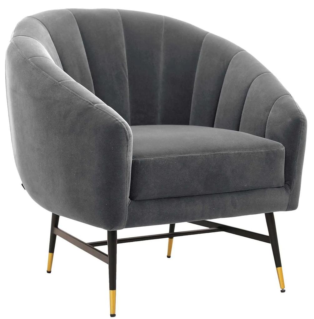 BRITNEY leisure armchair gray / black / gold DIOMMI V-CH-BRITNEY-FOT-POPIELATY