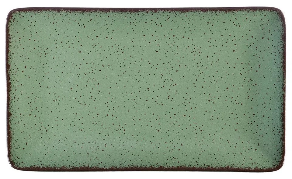 Πιατέλα Ορθογώνια Πορσελάνινη Terra Green 31x21cm - Estia