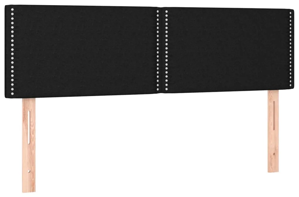 vidaXL Κρεβάτι Boxspring με Στρώμα &amp; LED Μαύρο 140x190 εκ. Υφασμάτινο