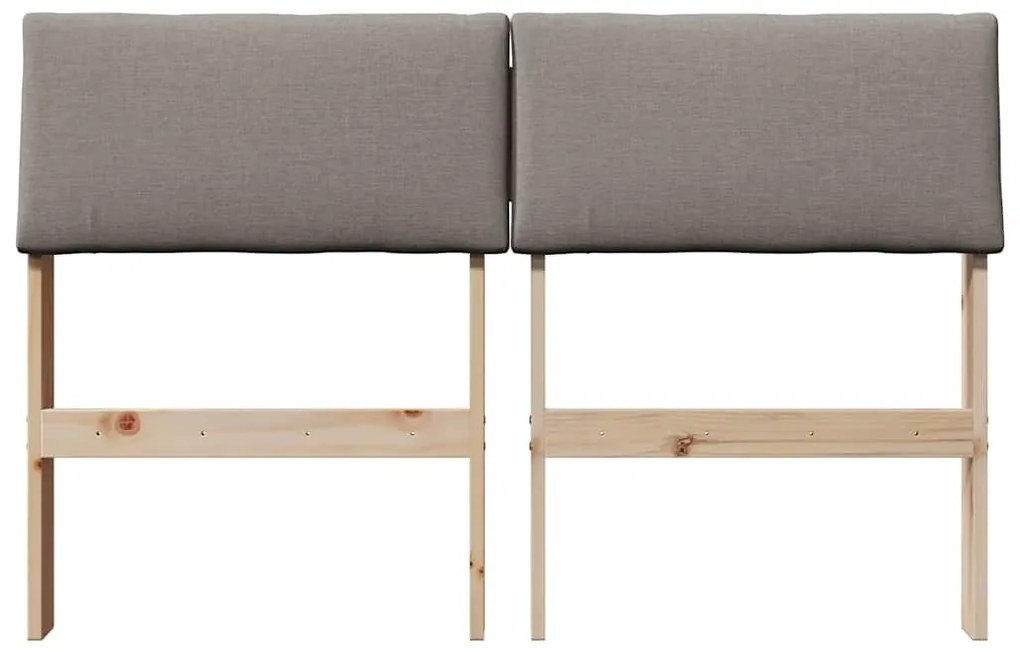 vidaXL Ταπετσαρισμένο κεφαλάρι Taupe 120 cm Στερεά ξυλεία πεύκου