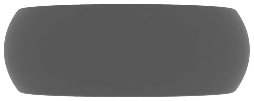 vidaXL Νιπτήρας Πολυτελής Στρογγυλός Σκ. Γκρι Ματ 40x15 εκ. Κεραμικός