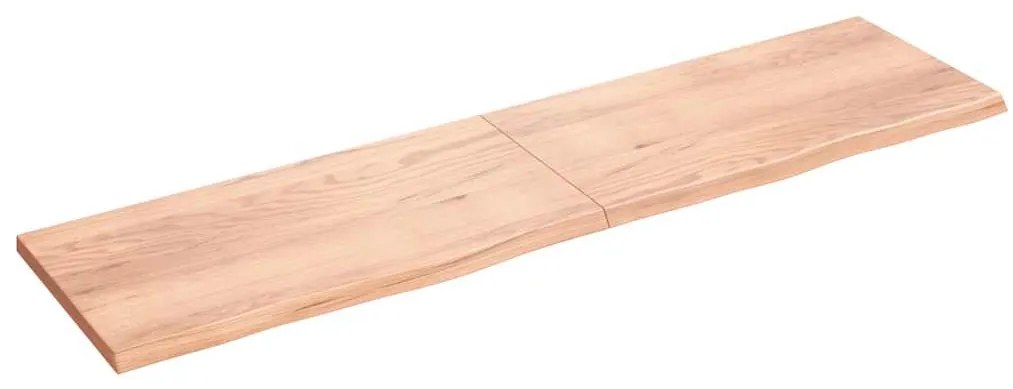 vidaXL Ράφι Τοίχου Ανοιχτό Καφέ 200x50x(2-4)εκ. Επεξ. Μασίφ Ξύλο Δρυός