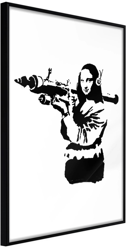 Αφίσα - Banksy: Mona Lisa with Bazooka II - 20x30 - Μαύρο - Χωρίς πασπαρτού