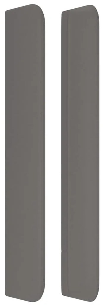Κεφαλάρι με Πτερύγια Γκρι 183x16x118/128 εκ. Συνθετικό Δέρμα - Γκρι
