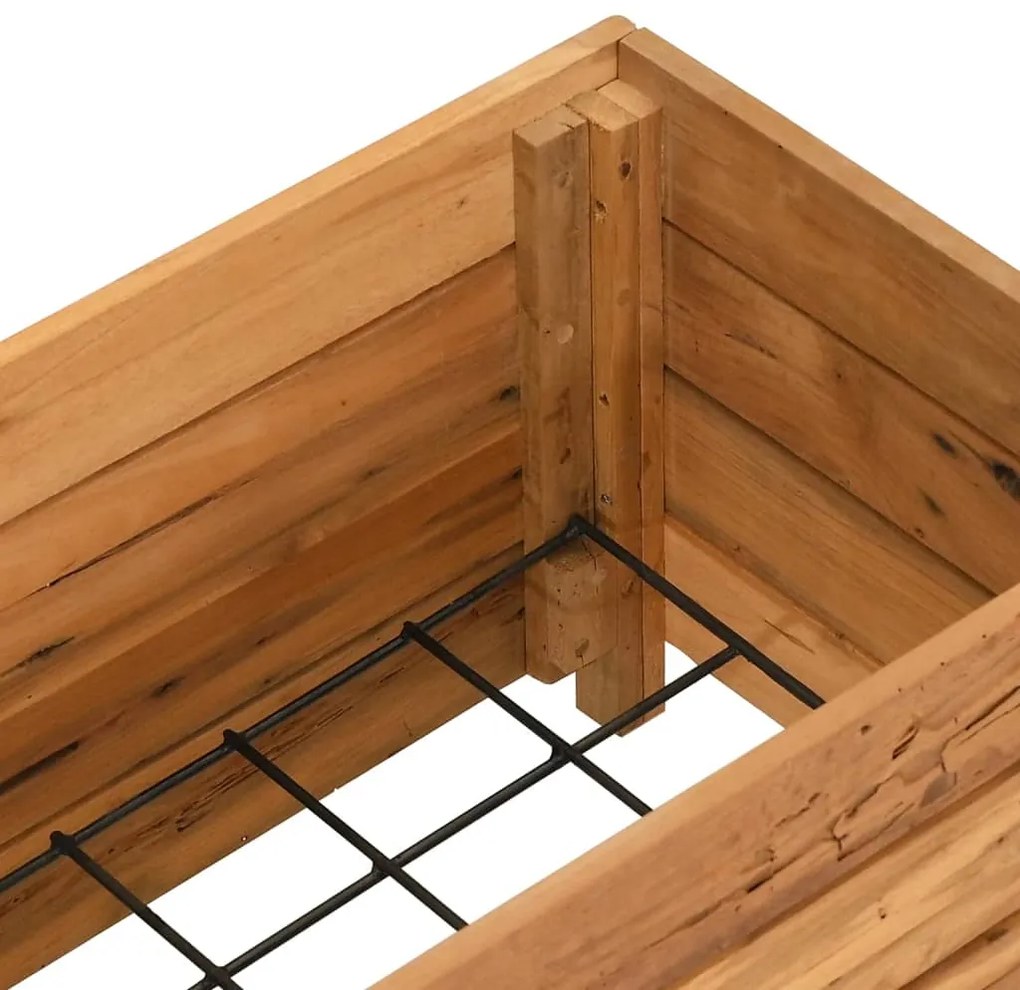 vidaXL Ζαρντινιέρα Υπερυψωμένη 100x40x38 εκ. Ανακυκλ. Ξύλο Teak/Ατσάλι