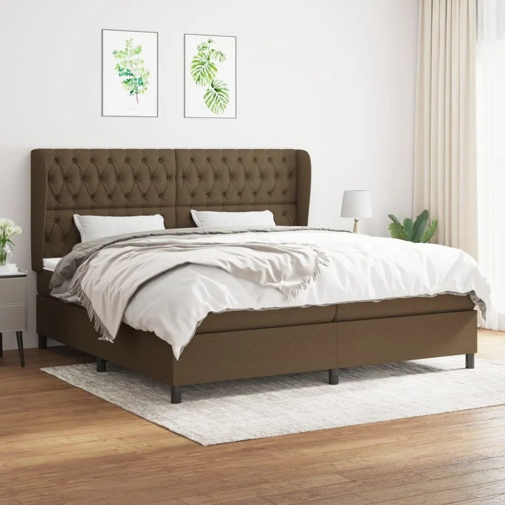 ΚΡΕΒΑΤΙ BOXSPRING ΜΕ ΣΤΡΩΜΑ ΣΚΟΥΡΟ ΚΑΦΕ 200X200 ΕΚ. ΥΦΑΣΜΑΤΙΝΟ 3128232