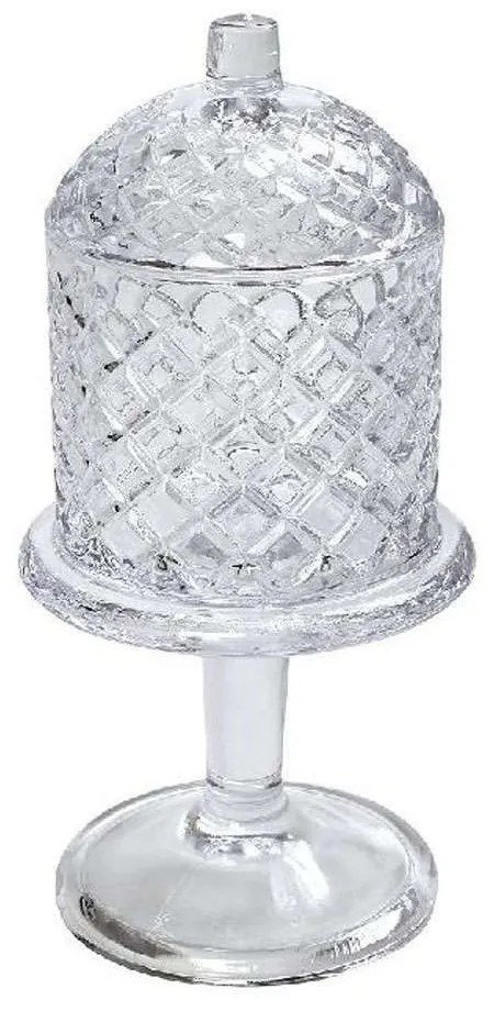 Φοντανιέρα Με Πόδι Και Καπάκι ORT128 12x12x25cm Clear Espiel Glass