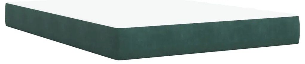 Κρεβάτι Boxspring με Στρώμα Σκούρο Πράσινο 140x200εκ. Βελούδινο - Πράσινο