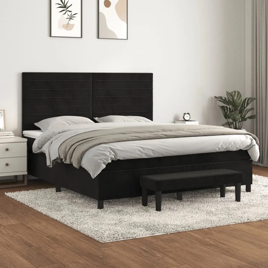 ΚΡΕΒΑΤΙ BOXSPRING ΜΕ ΣΤΡΩΜΑ ΜΑΥΡΟ 180X200 ΕΚ. ΒΕΛΟΥΔΙΝΟ 3137919