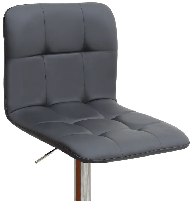 Σκαμπό μπαρ Carmelo Megapap με ρυθμιζόμενο ύψος PU μαύρο - βάση χρωμίου 45x42x90/113εκ.