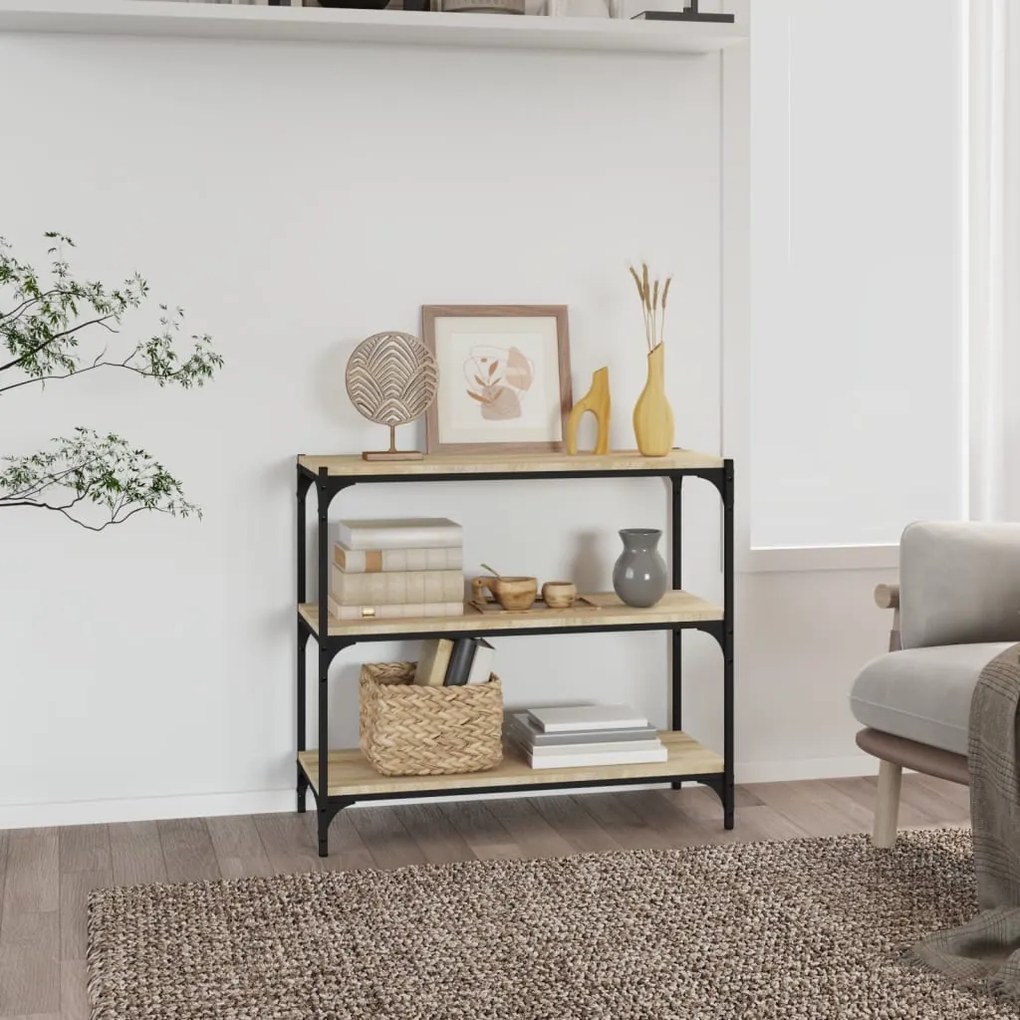 vidaXL Βιβλιοθήκη Sonoma Δρυς 80x33x70,5 εκ. Επεξεργ. Ξύλο & Ατσάλι