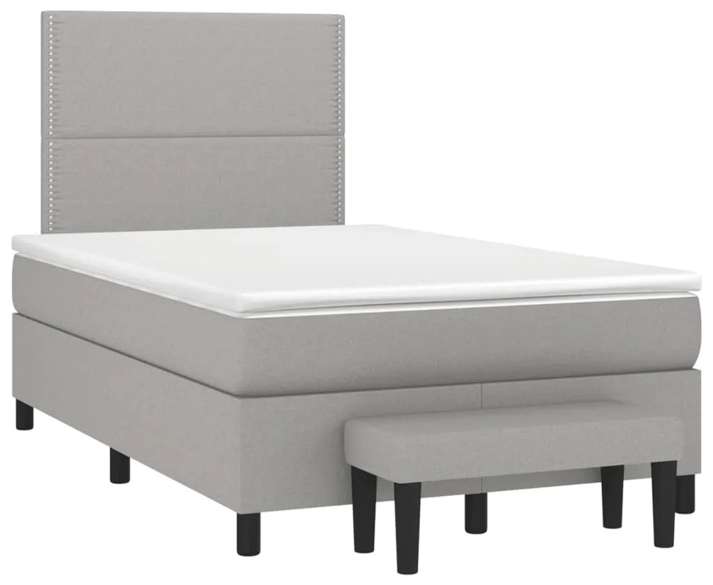 ΚΡΕΒΑΤΙ BOXSPRING ΜΕ ΣΤΡΩΜΑ ΑΝΟΙΧΤΟ ΓΚΡΙ 120X190 ΕΚ. ΥΦΑΣΜΑΤΙΝΟ 3270348