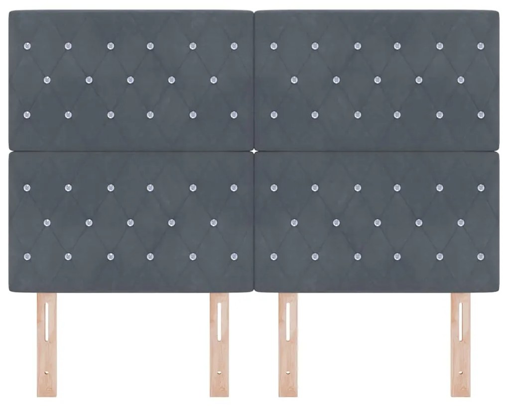 vidaXL Βελούδινο Κεφαλάρι Argyle Σκούρο γκρι 160 cm Βελούδο
