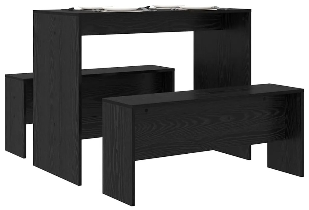vidaXL Σετ τραπεζαρίας 2 pcs Μαύρη δρυς 97 x 47 x 75 εκ.