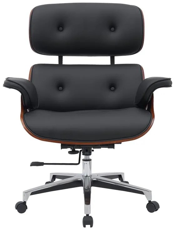 Καρέκλα γραφείου διευθυντή Kobane μαύρο pu-βάση χρωμίου 84x75x113.5εκ 84x75x113.5 εκ.