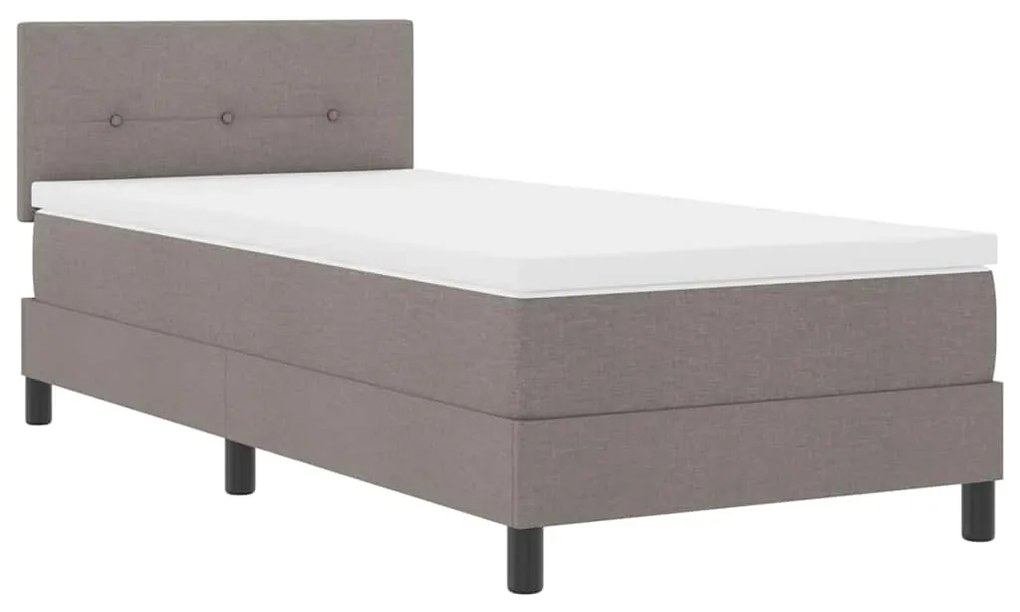 vidaXL Κρεβάτι με ελατήρια με στρώμα Taupe 90 x 200 cm ύφασμα