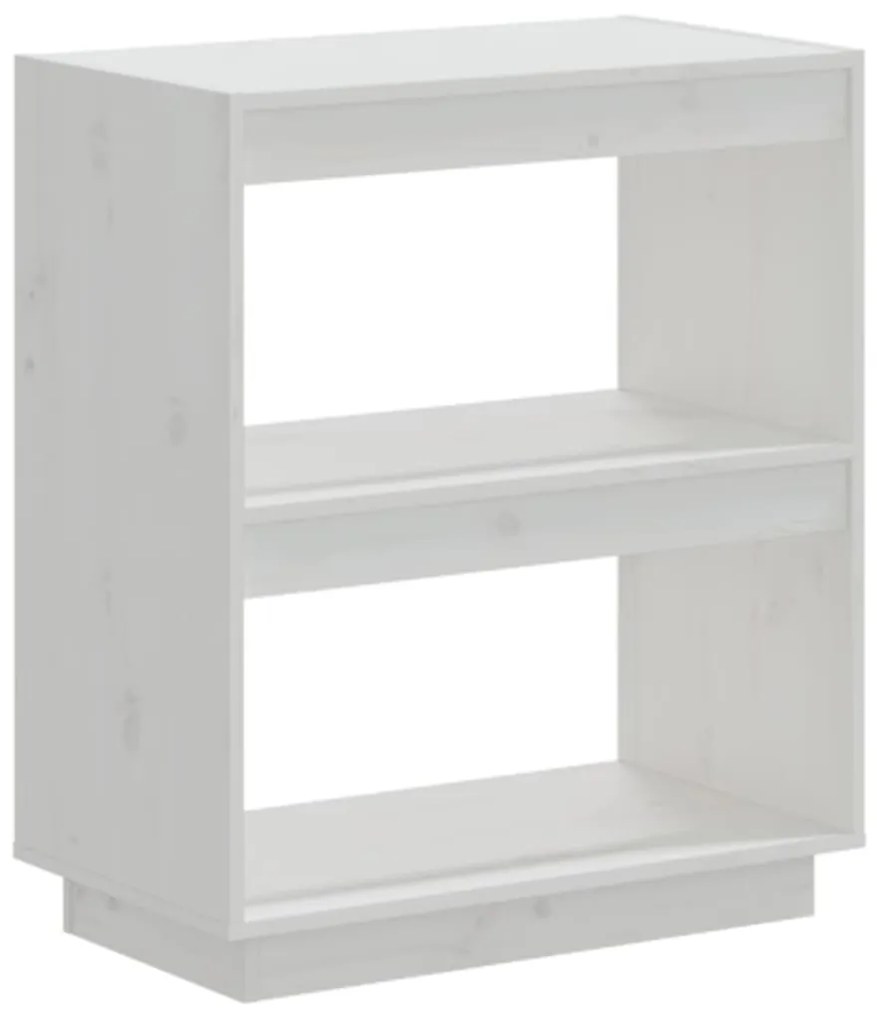 vidaXL Βιβλιοθήκη Λευκή 60 x 35 x 71 εκ. από Μασίφ Ξύλο Πεύκου