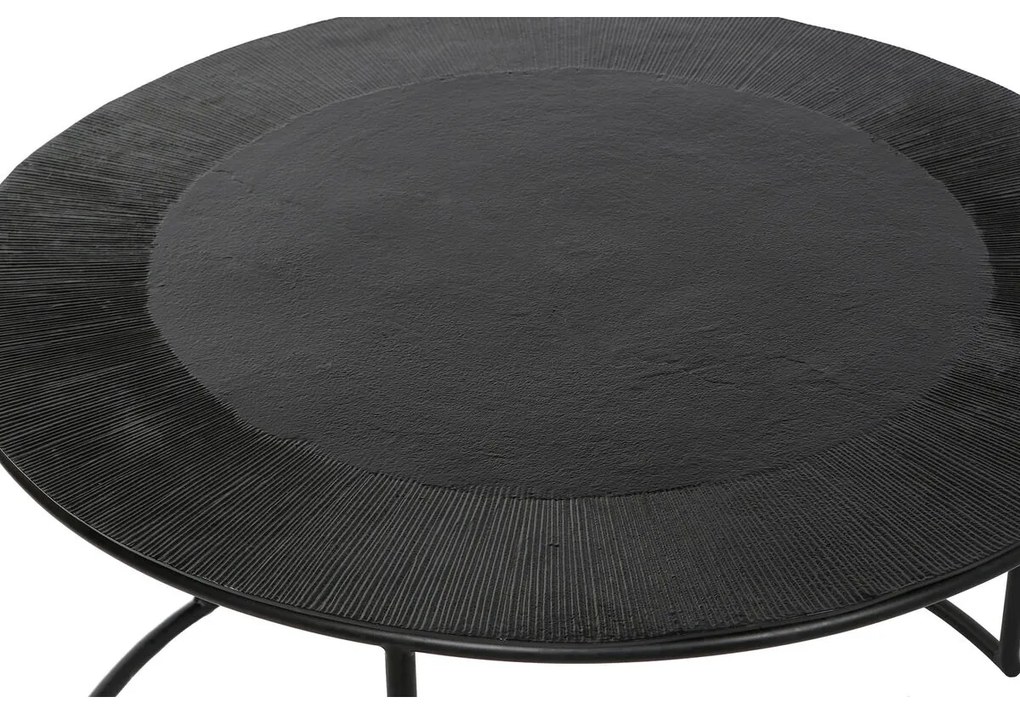 Σετ με 2 τραπέζια DKD Home Decor Μαύρο Μέταλλο Αλουμίνιο 76 x 76 x 44 cm