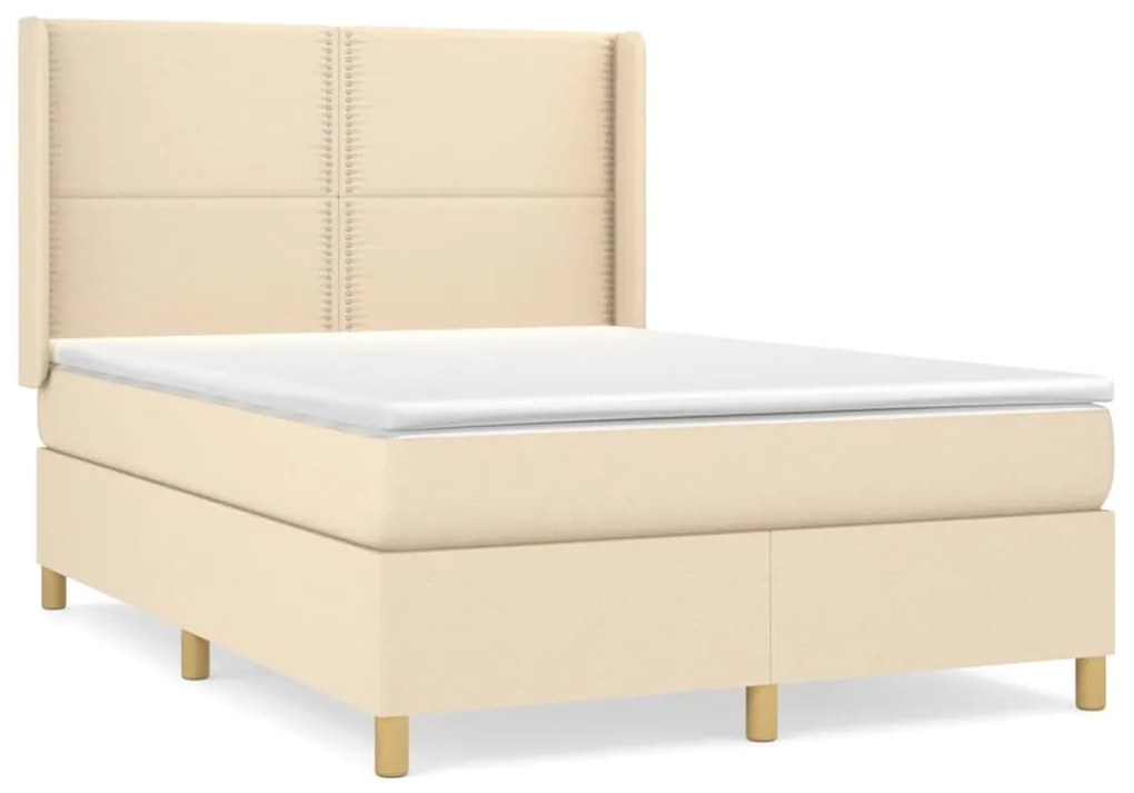 ΚΡΕΒΑΤΙ BOXSPRING ΜΕ ΣΤΡΩΜΑ ΚΡΕΜ 140X200 ΕΚ. ΥΦΑΣΜΑΤΙΝΟ 3131918