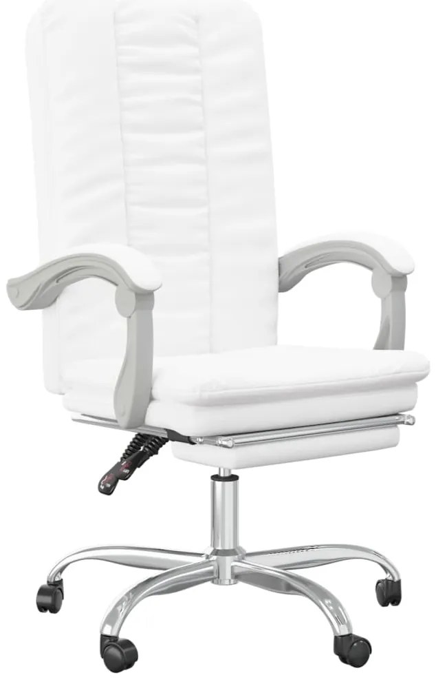 vidaXL Καρέκλα Γραφείου Ανακλινόμενη Λευκό Συνθετικό δέρμα