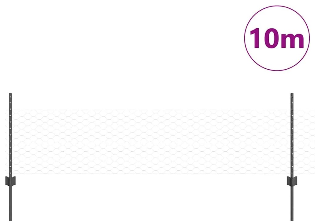 vidaXL Τεντώτο με στήριγμα Γκρι 0,5 x 10 μ. Χάλυβας και PVC