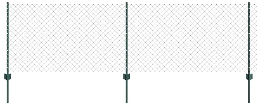 vidaXL Φράχτης με Στήλες. Πράσινο 0.8 x 25 m Ατσάλι