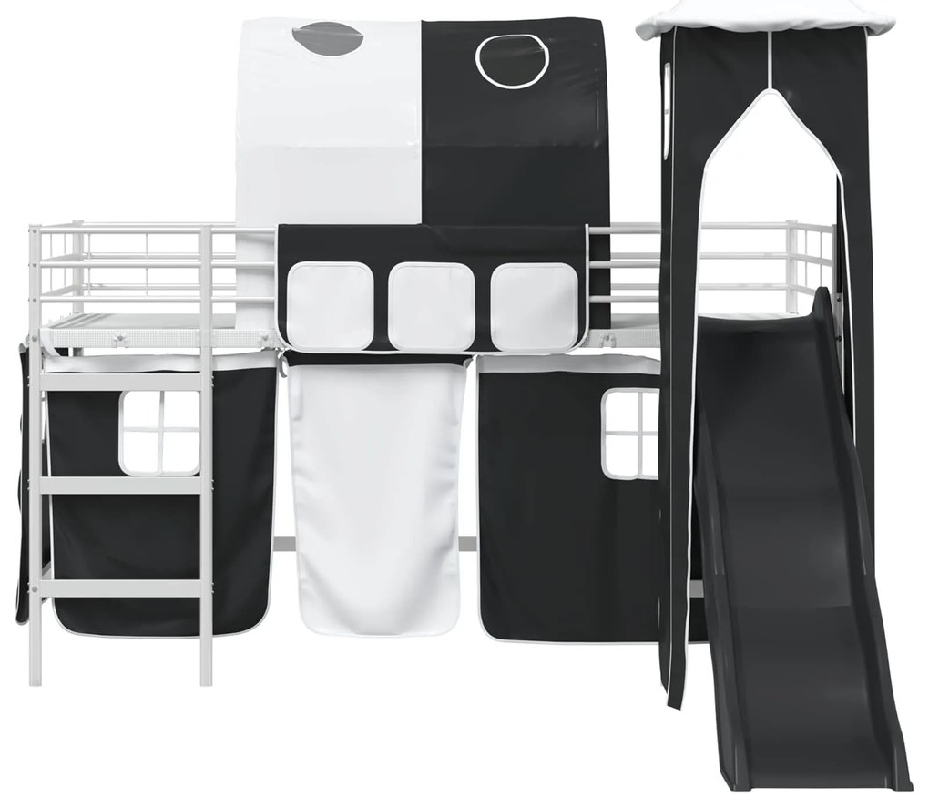 vidaXL Λευκό και Μαύρο 90 x 200 cm