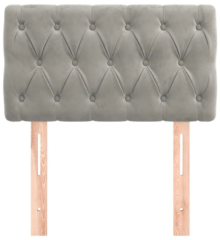 vidaXL Κεφαλάρι Κρεβατιού Ανοιχτό Γκρι 80x7x78/88 εκ. Βελούδινο
