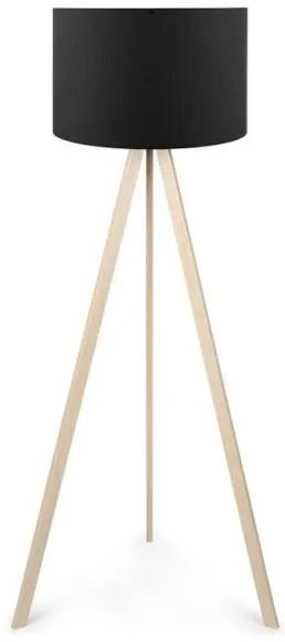 Φωτιστικό Δαπέδου Rosling Mdf- Ύφασμα Pvc Φυσικό 38x21x140εκ Megapap-GP029-0001,5-Μαύρο GP029-0001,5