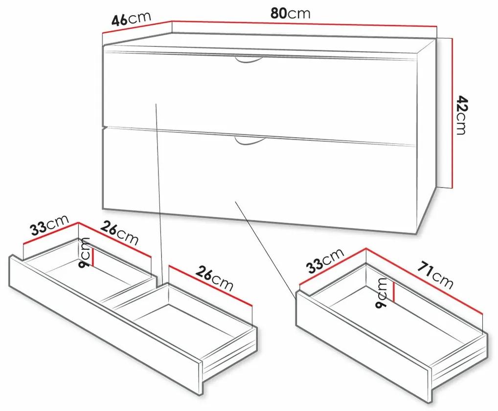 Επιτοίχιο ντουλάπι μπάνιου με υποδοχή νιπτήρα Merced D101, Γκρι, Τοίχου, 42x80x46cm, Πλαστικοποιημένη μοριοσανίδα, Ινοσανίδες μέσης πυκνότητας
