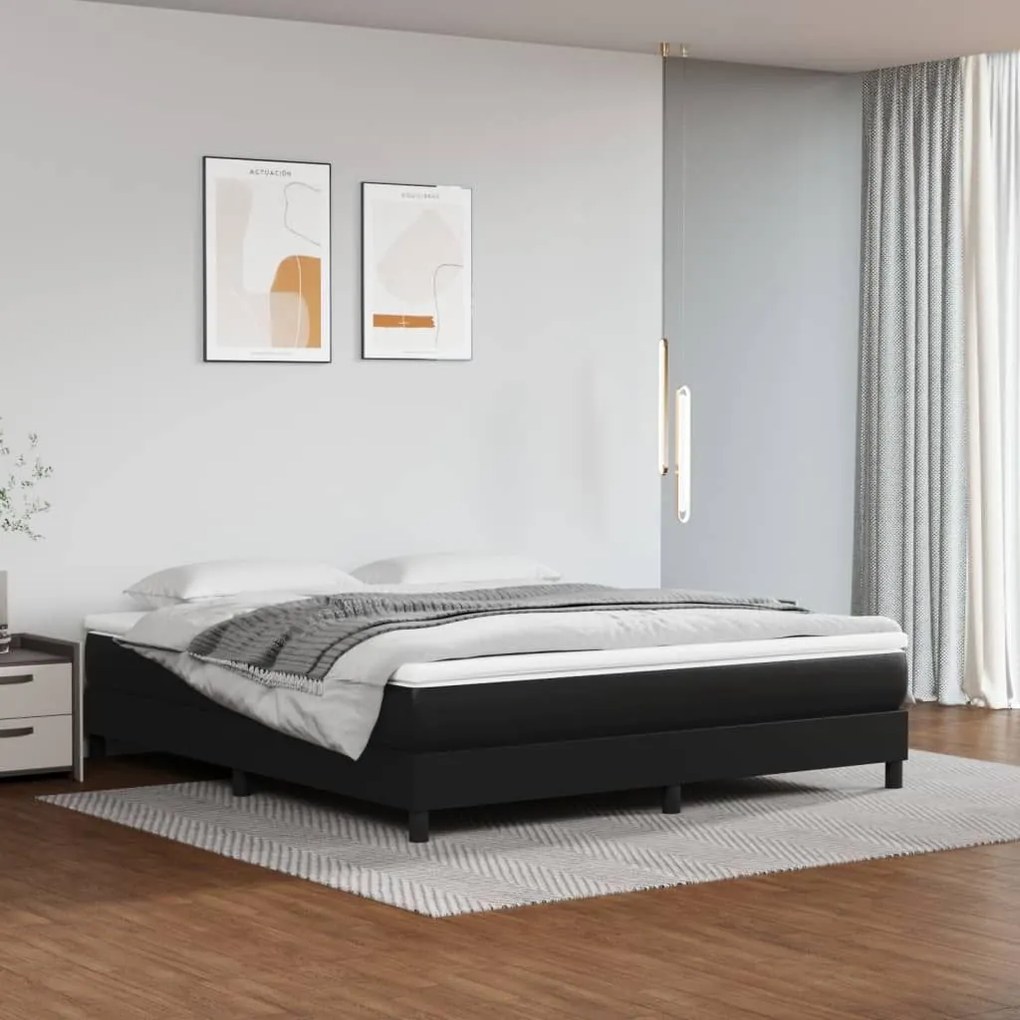 ΠΛΑΙΣΙΟ ΚΡΕΒΑΤΙΟΥ BOXSPRING ΜΑΥΡΟ 180X200 ΕΚ. ΣΥΝΘΕΤΙΚΟ ΔΕΡΜΑ 3120712