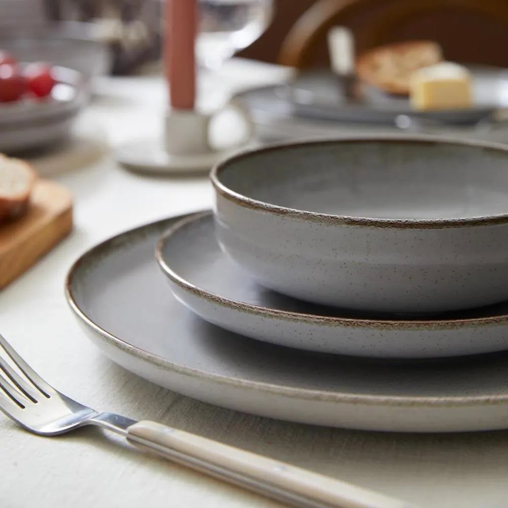 Σερβίτσιο Πιάτων Πορσελάνης Pearl Mood Γκρι – Σετ 18τμχ - Kutahya Porselen