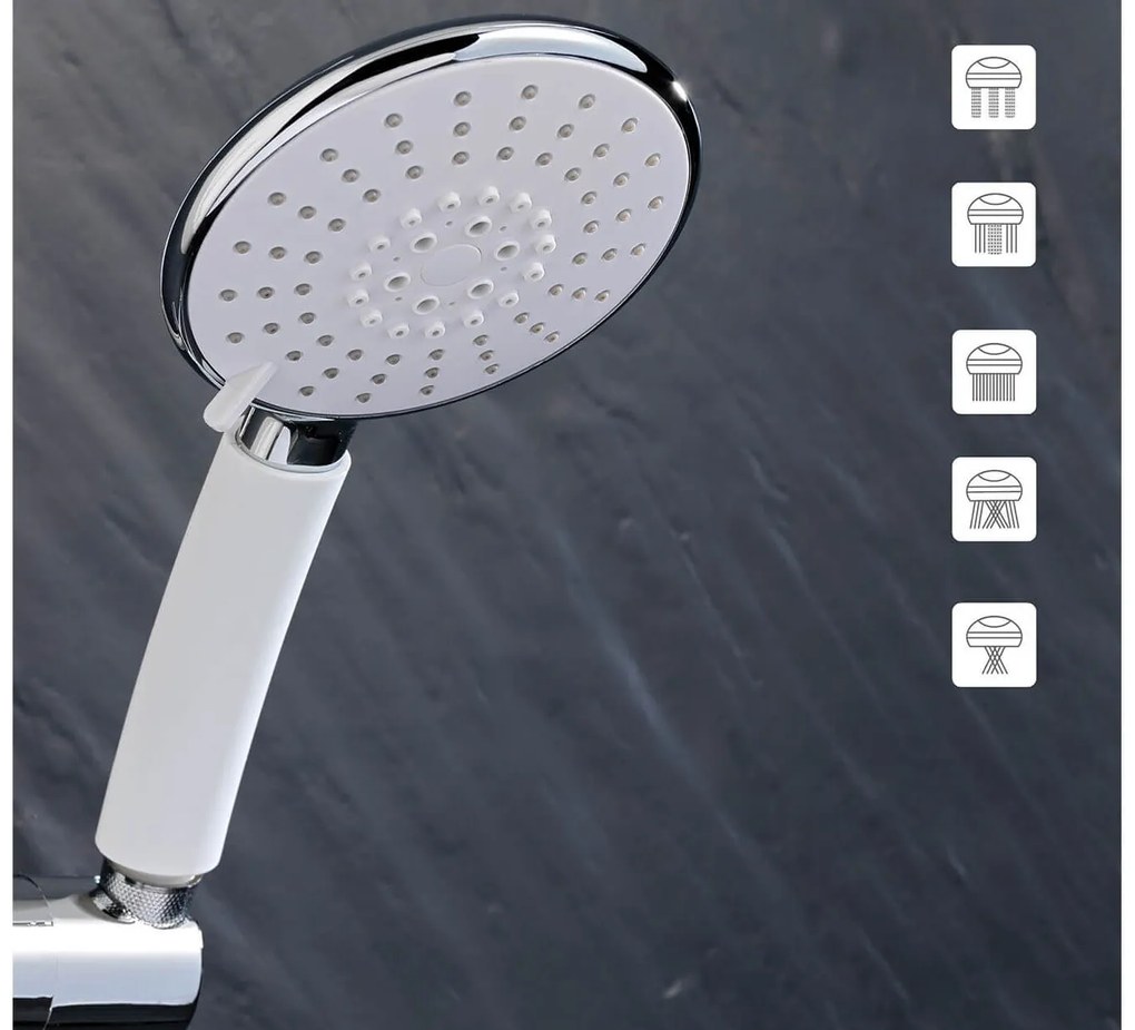 Τηλέφωνο Μπάνιου Hydro Douceur d'Intérieur με 5 λειτουργίες ροής και σύνδεσμο εξοικονόμησης νερού - Chrome