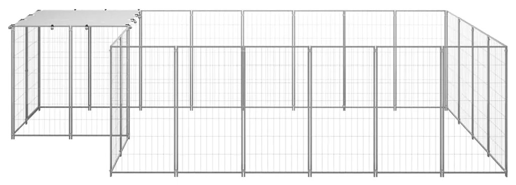 vidaXL Σπιτάκι Σκύλου Ασημί 8,47 m² Ατσάλινο