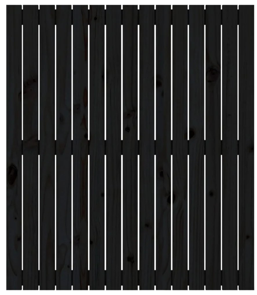 vidaXL Κεφαλάρι Τοίχου Μαύρο 95,5x3x110 εκ. από Μασίφ Ξύλο Πεύκου