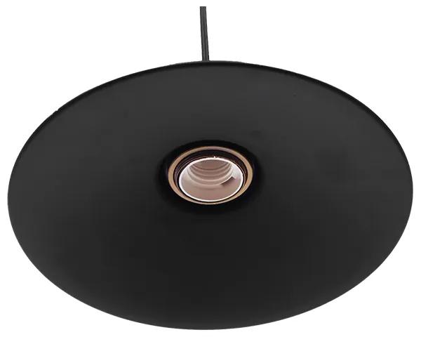 GloboStar® CARAVEL 01042 Vintage Industrial Κρεμαστό Φωτιστικό Οροφής Μονόφωτο Μαύρο Μεταλλικό Καμπάνα Φ36 x Y13cm