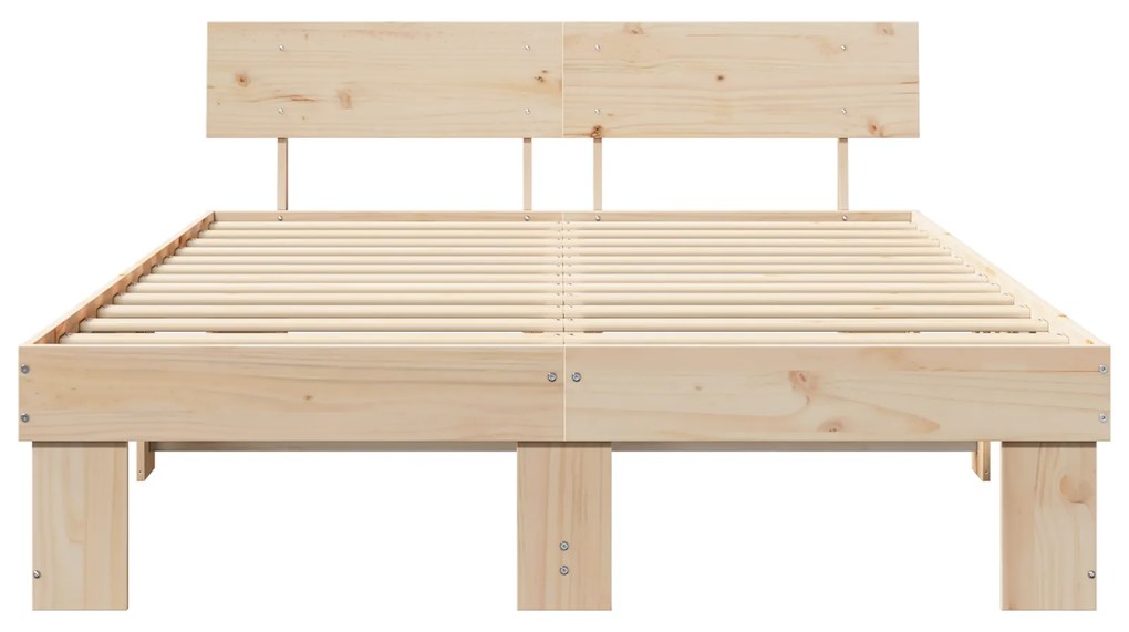 vidaXL Σκελετός Κρεβατιού Καφέ 160 x 200 cm Συμπαγές ξύλο πεύκου
