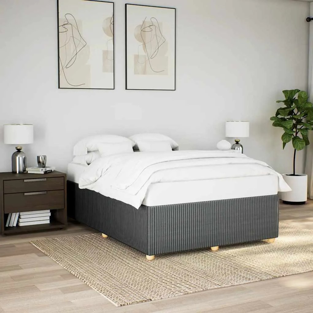 vidaXL Σκελετός Κρεβατιού Χωρίς Στρώμα Γκρι 140x200 εκ.Υφασμάτινο