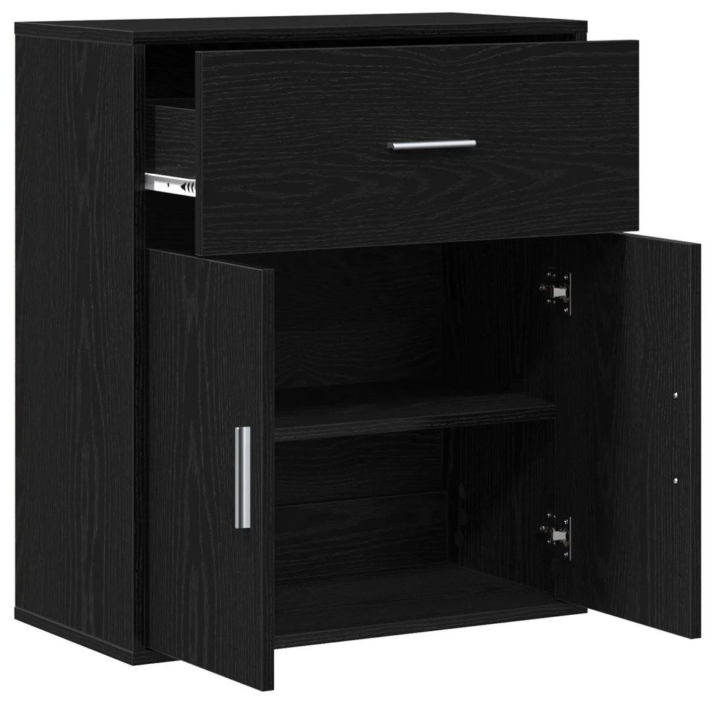 vidaXL Πλαϊνό γραφείο Μαύρη δρυς 60 x 31 x 70 εκ Επεξεργασμένο ξύλο