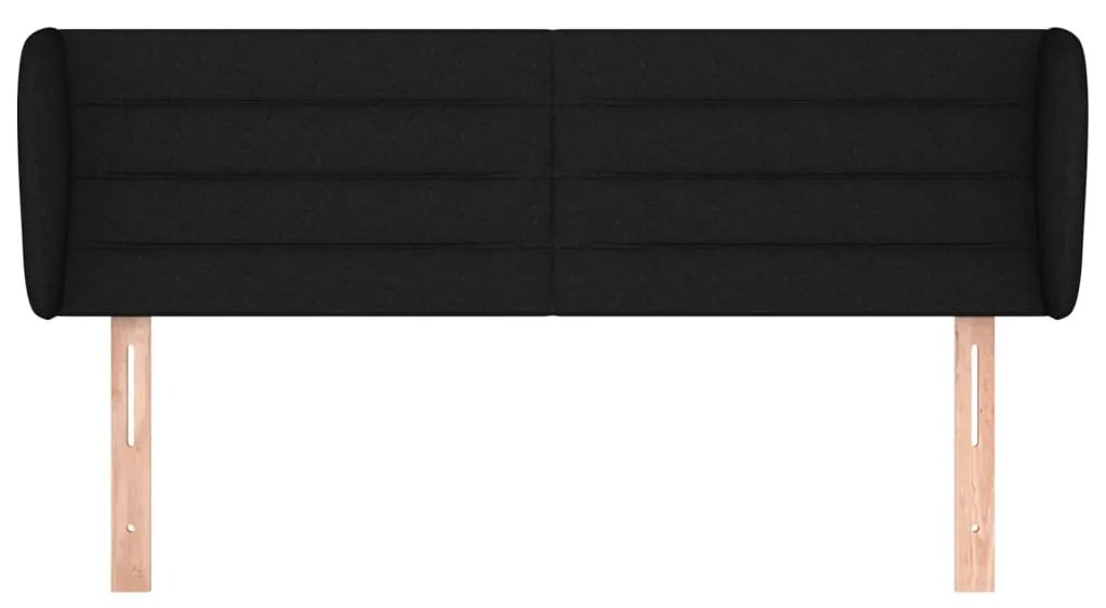 Κεφαλάρι με Πτερύγια Μαύρο 147 x 23 x 78/88 εκ. Υφασμάτινο 3117284