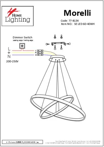 SE LED 60-40 MORELLI PENDANT WHITE MAT Γ5