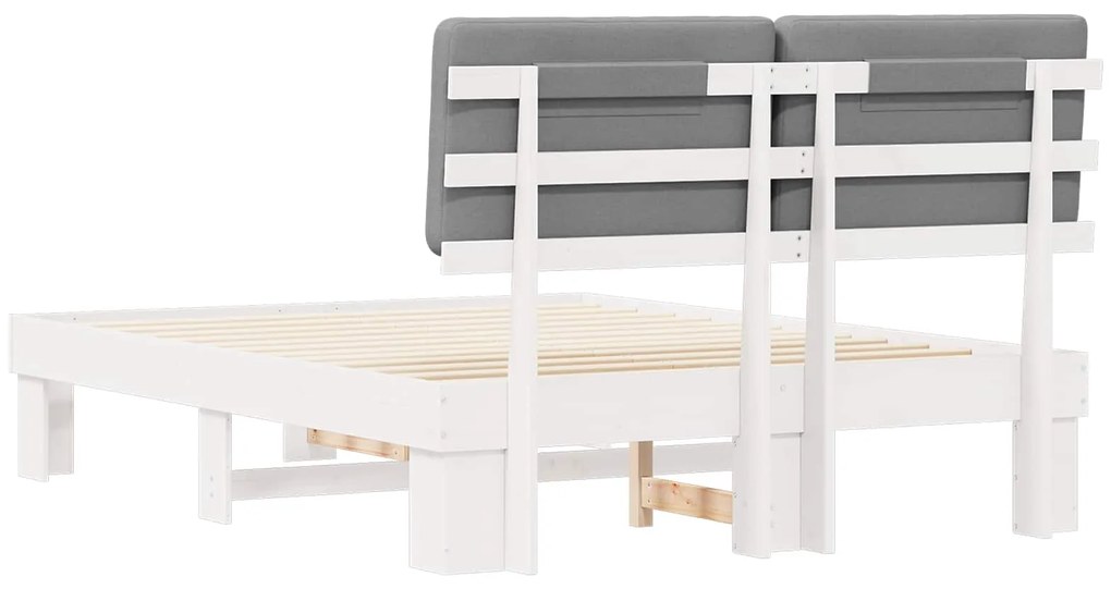 vidaXL Σκελετός Κρεβατιού με Επενδεδυμένο Κεφαλάρι Ανοιχτό γκρι