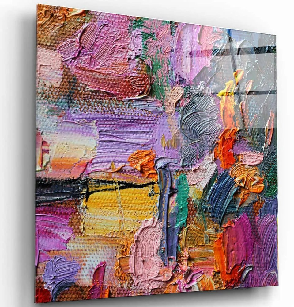 Πίνακας Γυάλινος 231MDF1344 80x80cm Multi Wallity Τετράγωνοι Glass