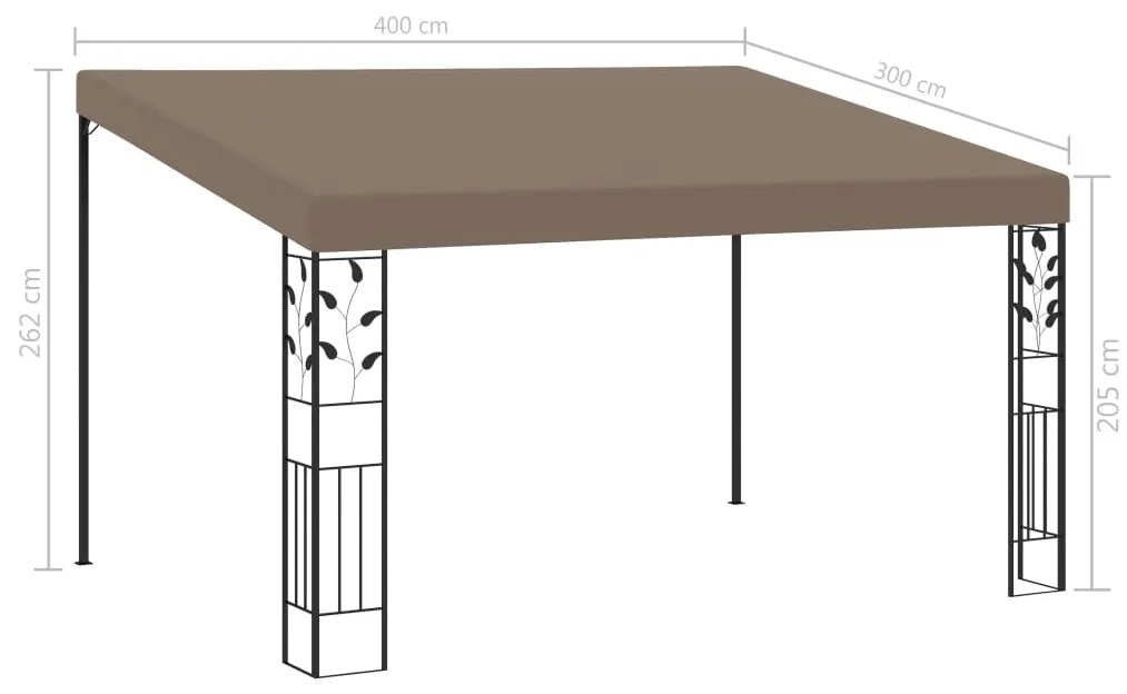 vidaXL Κιόσκι Επιτοίχιο Taupe 4 x 3 x 2,5 μ.