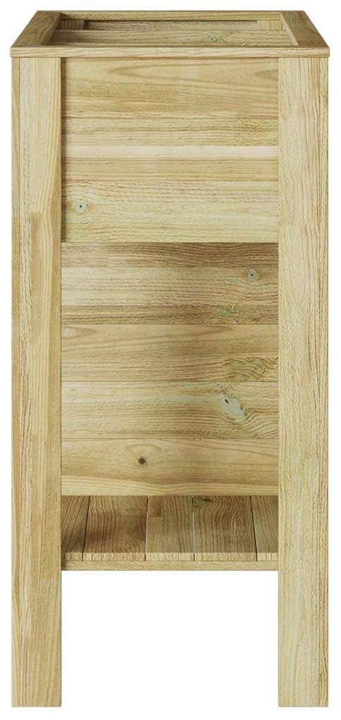 vidaXL Κρεβάτι Κήπου με Αποθήκη 85x46x96 εκ. Μεταχειρισμένο Ξύλο Πεύκης