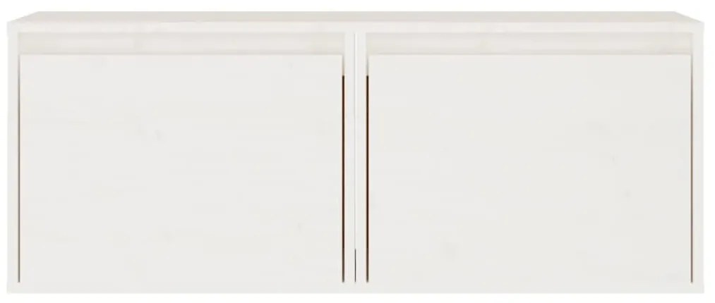 vidaXL Ντουλάπια Τοίχου 2 τεμ. Λευκά 45x30x35 εκ από Μασίφ Ξύλο Πεύκου